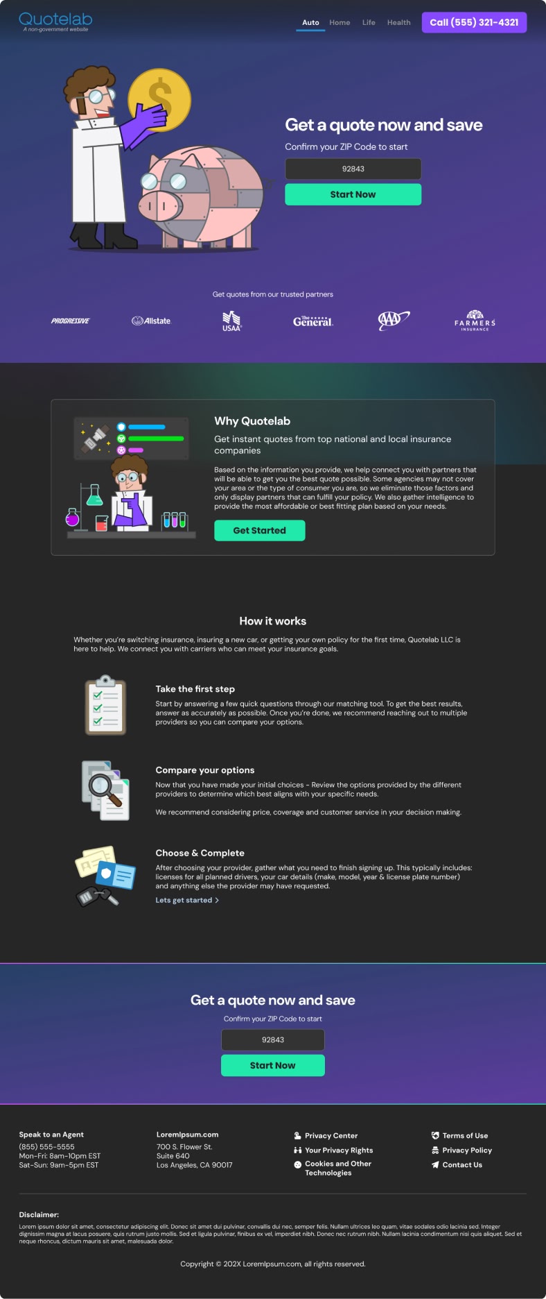 QuoteLab page, version A
