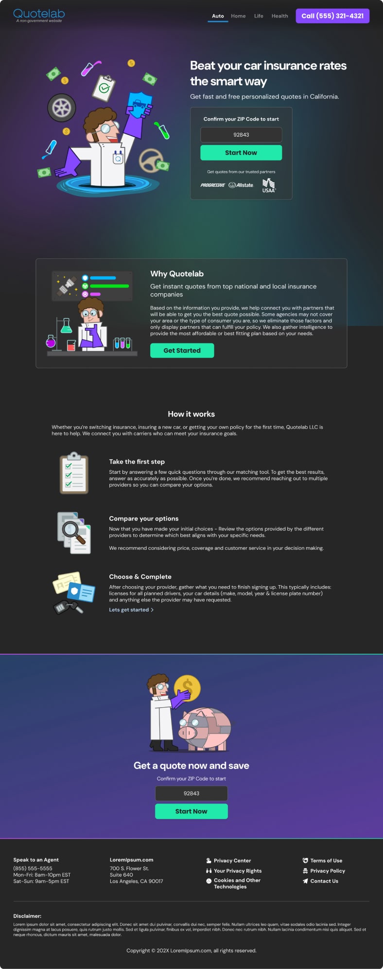 QuoteLab page, version B
